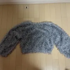 ふわふわ シャギーニット ブルー系 フェザーニット トップス