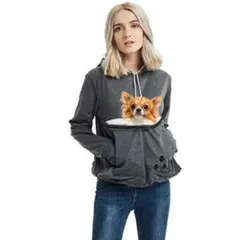 プルオーバー ポケット付きスウェットシャツ グレー XXL カンガルー