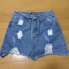 ANAP ダメージデニムスカート ショートパンツ付き