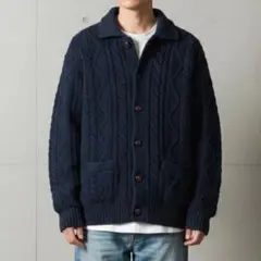 G9202*McGREGOR マックレガー☆厚手☆ニット☆カーディガン☆深緑☆L