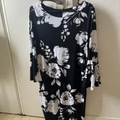 mimigrant XL 花柄 ひざ丈ワンピース 半袖 - メルカリ