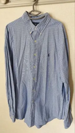 Ralph Lauren クラシックフィット 長袖シャツ XL 青チェック