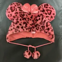 ディズニー　ミニー　ヒョウ柄　ファンキャップ　ピンク　廃盤品　隠れミッキー