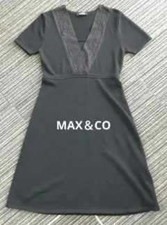 MAX&Co. 黒半袖ニットワンピースマックスマーラAラインsizeS手洗い可能のサムネイル