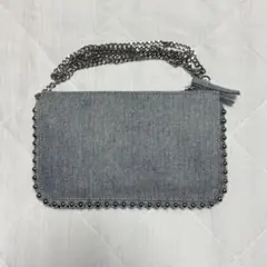 【美品】ZARA スタッズ付 ウォレット型 ショルダー バッグ