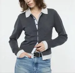 moussy DOUBLE LAYERED ニットシャツ