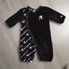 チャンピオン　カバーオール　サイズ50〜70　フリース生地　ブラック