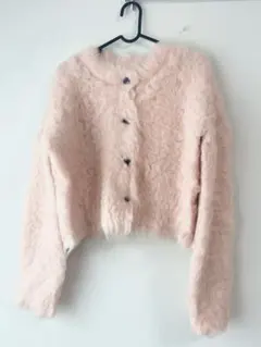 【未使用】グレイル シャギーニットカーディガン ピンク フリーサイズ