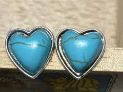 ハート トルコ石 ピアス 両耳 【即購入OK】【新品未使用】【匿名配送】