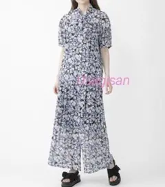 【新品 タグ付】ブルーレーベルクレストブリッジ フラワープリントボウタイブラウス