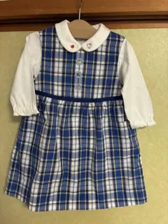 familiarチェック柄ワンピース 90ブラウス80