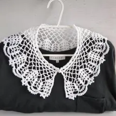 扇模様のクラシカルレース【ホワイト 2】付け襟　かぎ針編み