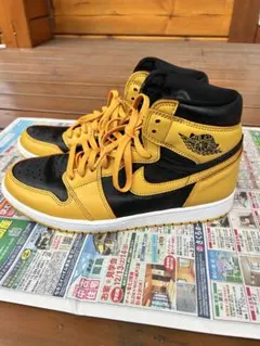 Nike Air Jordan 1 ブラック イエロー ハイカット 美品　29
