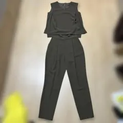 ダークグレー ノースリーブ オールインワンのサムネイル
