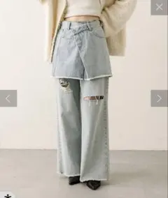 mystic デニム ラップスカート