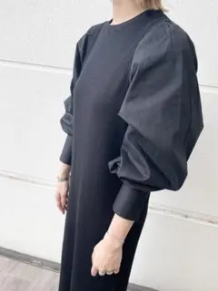 【ADAM ET ROPE'/アダムエロペ】パフスリーブコンビRIBワンピース