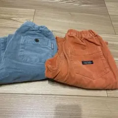 コーデュロイ長ズボン 青 オレンジ　130