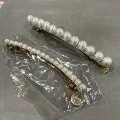 Art Mon パール装飾バレッタ 2個セット