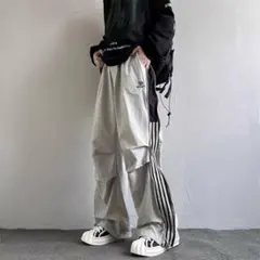 トラックパンツ サイドライン ゆったり ワイド ボトムス イージーパンツ 3XL