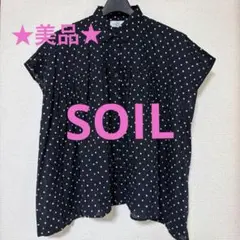 SOIL ソイル コットンボイル ドット柄 ギャザーブラウス ゆったり 春夏 