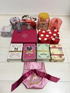 【空き箱】ディズニー　ミニーデザインの収納缶セット