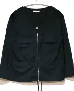 【シップス】日本製 /アウター/ ノーカラージャケット/ブラック/長袖/春夏秋