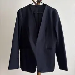 GU ネイビー ノーカラージャケット