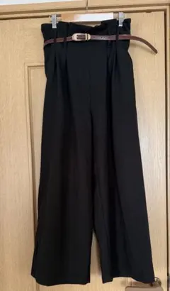 お値下げ✴︎しまむら✴︎ハイウエスト ギャザーワイドパンツ 黒 L