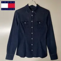 美品【トミーヒルフィガー】アメリカ古着デニムシャツデニムジャケット　ストレッチ