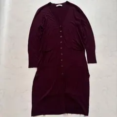 ZARA ロングカーディガン 深V ロング丈 M（C377）