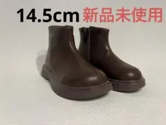 新品子供用ショートブーツ ブラウン革ブーツ キッズ ブーツ 裹起毛 14.5cm