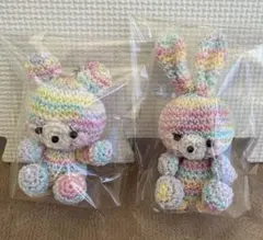 あみぐるみ　お座りうさぎ⭐︎くま　２体セット　３