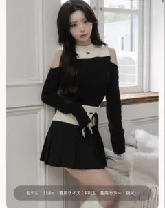 ダーリッチ ショルダーオープンニットセットアップ