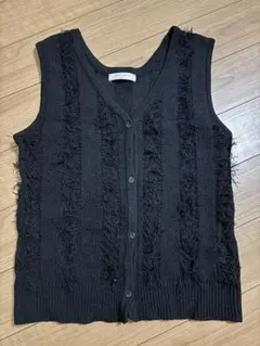 chocol raffine ニットベスト ブラック Fサイズ