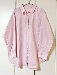 GU ピンクストライプ 長袖シャツ