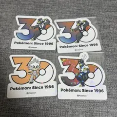 韓国限定 ポケモン メガフェスタ 30周年 ランダムステッカー 4枚セット