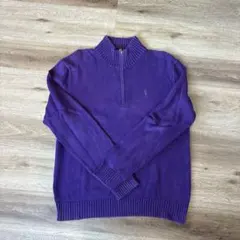 Polo By Ralph Lauren紫 ハーフジップセーター　S