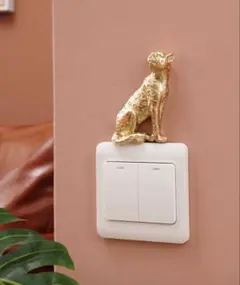 ヒョウ モチーフ スイッチカバー用 オブジェ ゴールド 2個セット 未使用