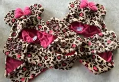 ミニーマウス ヒョウ柄 ファンキャップ 2個