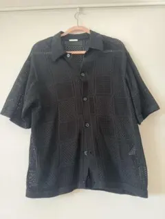 ウォッシャブルメッシュニットシャツ 5分袖