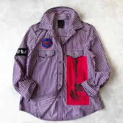 アナスイ　アナーキーシャツ　USA製　エレキギター　ストライプ　美品　1294のサムネイル