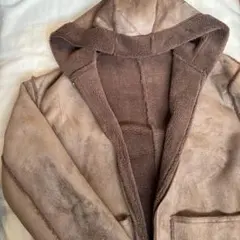 ブラウン　ムートンコート　リバーシブル