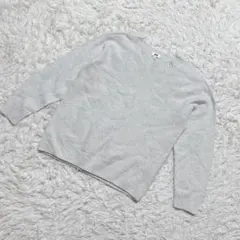 【c6545】UNIQLO ニット　セーター　長袖　ライトグレー