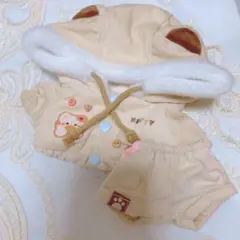 ぬい服　ぬいぐるみ　20cm ベージュ　ねこ　耳付きブルゾン　コスチューム