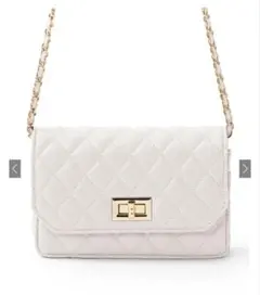 GRL キルティングレザーチェーンショルダーバッグ アイボリー［tr319］
