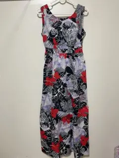 お値下げWACOAL浴衣フラワープリント ノースリーブ ロングワンピース80 M