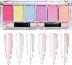 ミラーパウダー パレット ネイルパウダー 固形 6色セット ミラーネイル