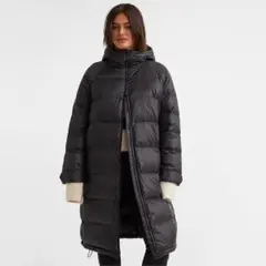 新品 H&M ロングダウンジャケット ブラック 黒 XXS