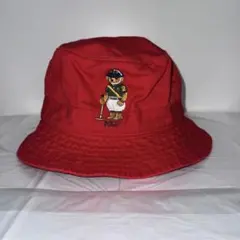 POLO 赤 バケットハット ポロベア刺繍