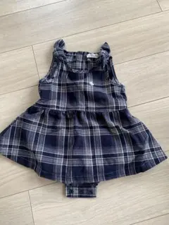 ネイビー チェック柄 ワンピース 70サイズ